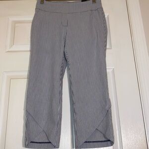 NWT Women’s Pin Stripped Ultra Stretch Slacks in Gray and White Size PS
